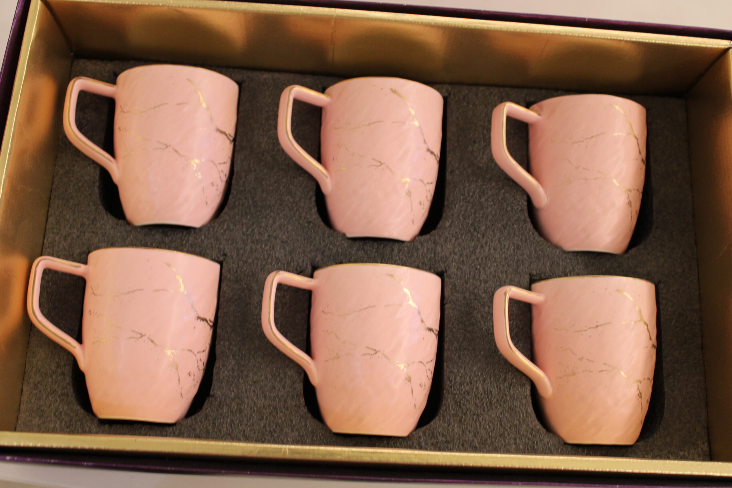 Ceramic pink gold coffee mug