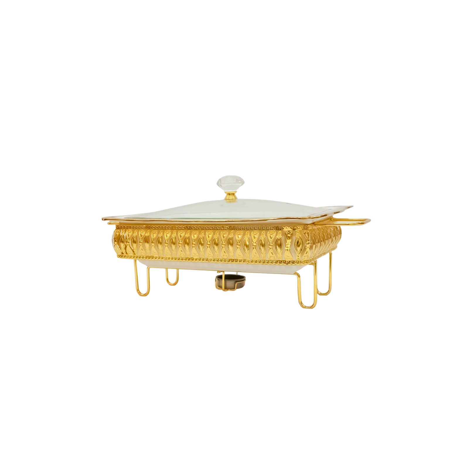 chaffing dish with lid food serving tray with golden rack