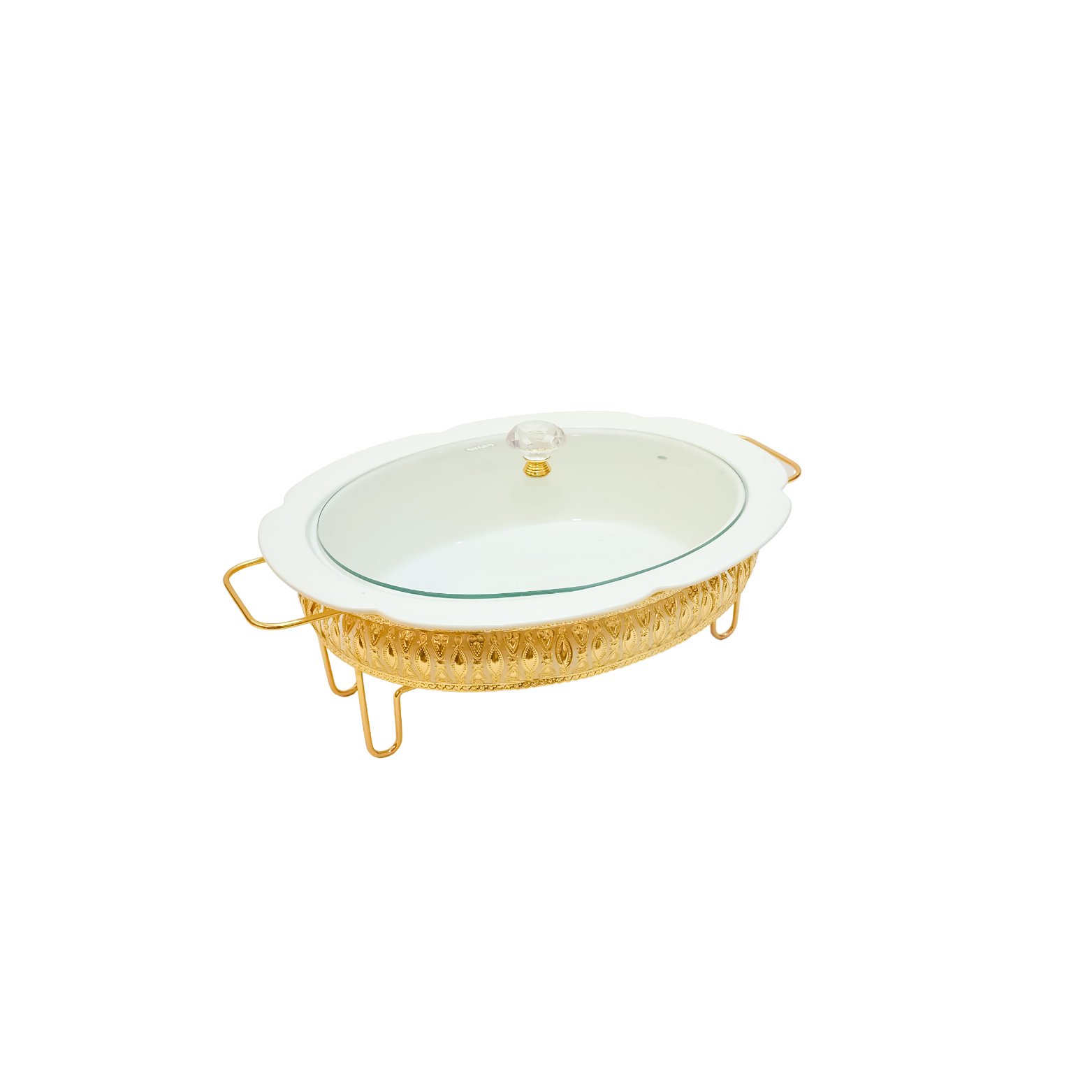 chafing dish with lid food serving with burner plus golden rack